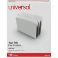 Universal 1/3 Tab Cut Letter Top Tab File Folder, Gray, 8 1/2" Width x 11" Length, 100 Box, UNV18101