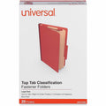 Universal 2/5 Tab Cut Legal Classification Folder, Red, 8 1/2" Width x 14" Length, 20 Box, UNV10403