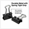 Universal Binder Clips with Storage Tub, Mini, Black/Silver, 60/Pack, UNV11060