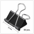 Universal Binder Clips with Storage Tub, Mini, Black/Silver, 60/Pack, UNV11060