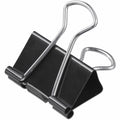 Universal Binder Clips with Storage Tub, Mini, Black/Silver, 60/Pack, UNV11060