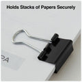 Universal Binder Clips with Storage Tub, Mini, Black/Silver, 60/Pack, UNV11060