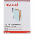 Universal 2/5 Tab Cut Letter Classification Folder, Blue, 8 1/2" Width x 11" Length, 20 Box, UNV10404