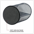 Universal Metal Mesh 3-Compartment Pencil Cup, 4.13" Diameter x 6"h, Black, UNV20019