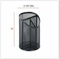 Universal Metal Mesh 3-Compartment Pencil Cup, 4.13" Diameter x 6"h, Black, UNV20019