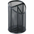 Universal Metal Mesh 3-Compartment Pencil Cup, 4.13" Diameter x 6"h, Black, UNV20019