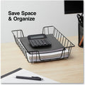 Universal Wire Metal Letter Tray, 1 Section, Letter Size Files, 10" x 14.13" x 3", Black, UNV20071