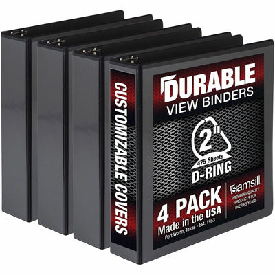 Samsill Ring Binder, Black, 8 1/2" Width x 11" Length, 4 / Pack, SAMMP46460