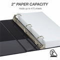 Samsill Ring Binder, Black, 8 1/2" Width x 11" Length, 4 / Pack, SAMMP46460