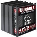 Samsill Ring Binder, Black, 4 / Pack, SAMMP46450