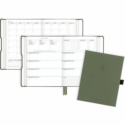 ACCO At-A-Glance Foundation Undated Weekly Monthly Planner, Green, Small, 5 1/2" x 8 1/2", AAGFD20060