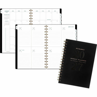 ACCO At-A-Glance Signature Lite Weekly Monthly Planner, Black, 5 1/2", AAGYP200L05