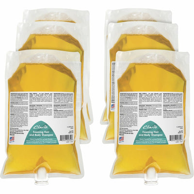 Betco Clario Foaming Hand, Hair and Body Shampoo Refills, Golden, 6 / Carton — view 1