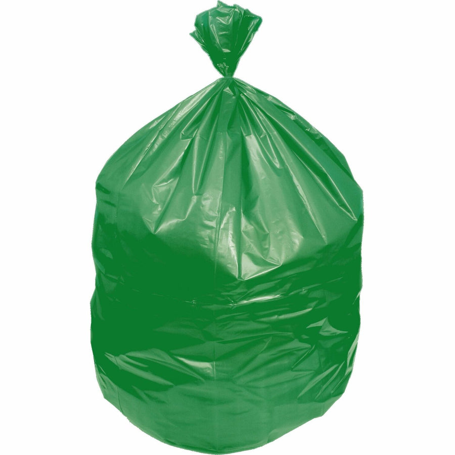 Heritage Eco Blend Max Can Liners, Green Tint, Resin, 23 gal, Strong, 1 Carton, HERL5645TEER1