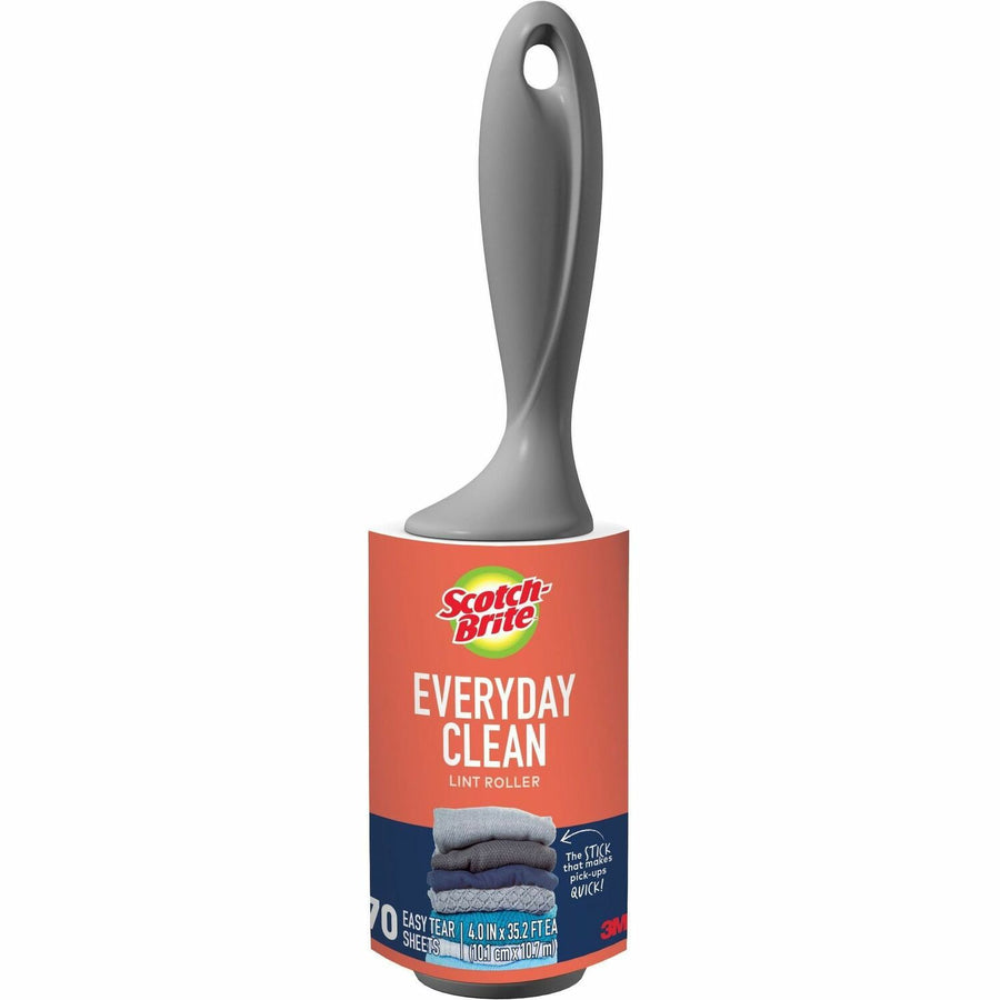 Scotch-Brite Lint Roller, Gray, 70, Ergonomic Handle, MMM836RS70