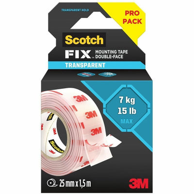 3M Scotch Scotch-Mount Clear Double-Sided Mounting Tape, 1 Roll, MMM410H