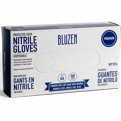 Remcoda Extra-Strength Nitrile Gloves, Blue, 100 / Box, RMLNIT103M