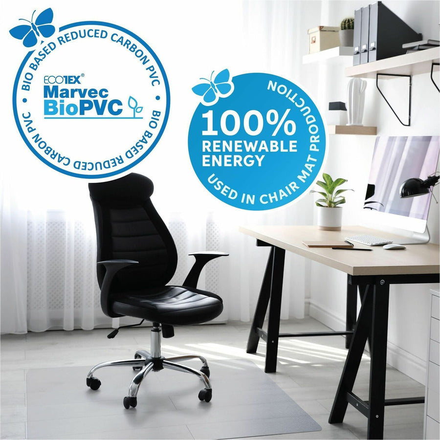Floortex Ecotex Marvec BioPVC Chairmat, Clear, Polyvinyl Chloride (PVC), Ergonomic, FLRNCCMFLFS0004