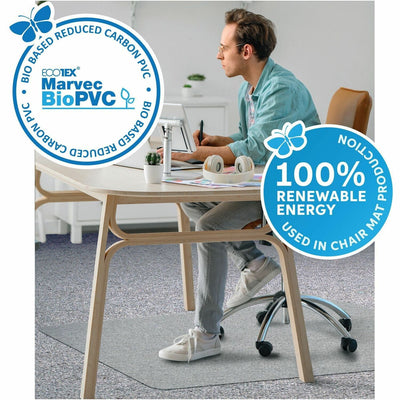 Floortex Ecotex Marvec BioPVC Chairmat, Clear, FLRNCCMFLFG0002