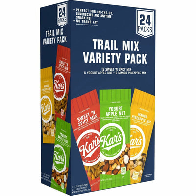 Kar's Nuts Trail Mix Variety Pack, 24 / Box, KAR08363