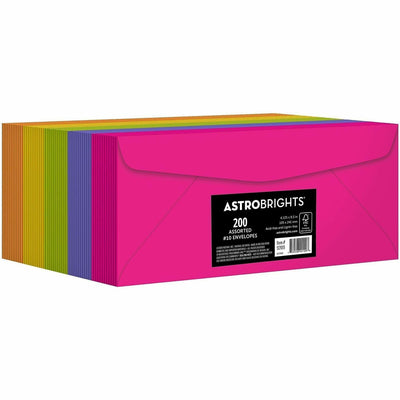 Neenah Paper Astrobrights No. 10 Colored Envelopes, Assorted, 200 / Pack, WAU92109