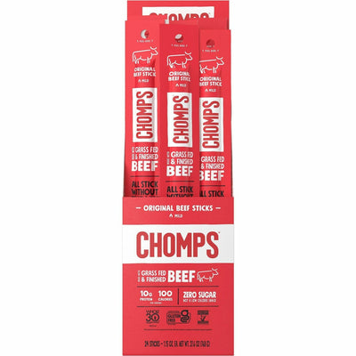 We Are The Chompians CHOMPS Original Beef Snack Sticks, 24 / Pack, CHSCO24