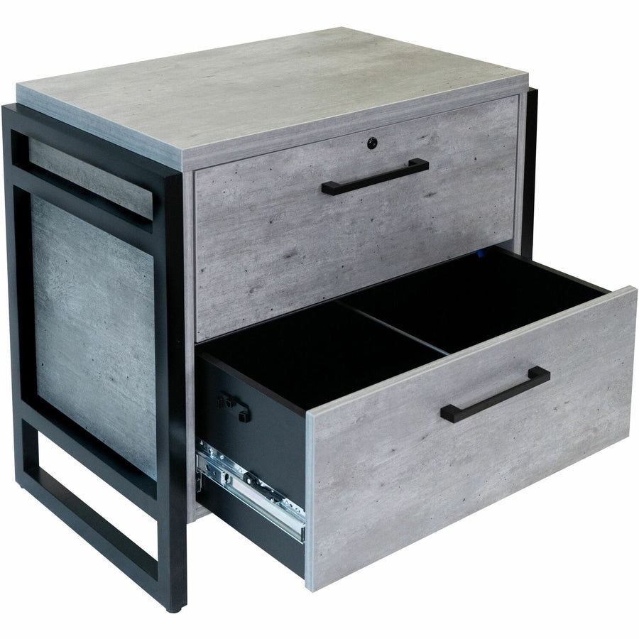 Martin Mason Concrete Laminate Unit, 31" Height x 34" Width x 21" Depth, Thermofused Laminate (TFL), Lockable Drawer, MRTIMMN450C