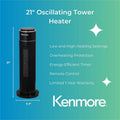 Equity Sales & Marketing Kenmore 21" Oscillating Tower Heater, Black, ESMKM65010BK