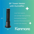 Equity Sales & Marketing Kenmore 29" Tower Heater with Humidifier, Black, ESMKM65012BK