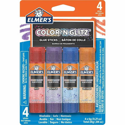 Elmer's Color 'N Glitz Glue Sticks, Assorted, 4 / Pack, EPI2197114