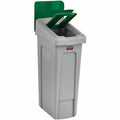 Rubbermaid Commercial Slim Jim Recycling Station 1-Stream Paper, 23 Gal, Green, RCP2185054