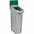 Rubbermaid Commercial Slim Jim Recycling Station 1-Stream Paper, 23 Gal, Green, RCP2185054