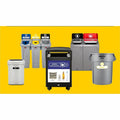 Rubbermaid Commercial Slim Jim Recycling Station 1-Stream Bottles/Cans, 23 Gal, Yellow, RCP2185052