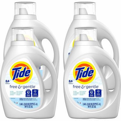 Tide Free & Gentle Detergent, White, 4 / Carton, PGC12144CT