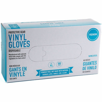 Remcoda BLUZEN Powder-Free Vinyl Gloves, Clear, 10 / Carton, RMLVIN101XLCT