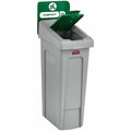 Rubbermaid Commercial Slim Jim Recycling Station 1-Stream Compost, 23 Gal, Green, RCP2185051