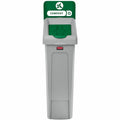 Rubbermaid Commercial Slim Jim Recycling Station 1-Stream Compost, 23 Gal, Green, RCP2185051