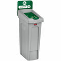 Rubbermaid Commercial Slim Jim Recycling Station 1-Stream Compost, 23 Gal, Green, RCP2185051