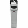 Rubbermaid Commercial Slim Jim Recycling Station 1-Stream Landfill, 23 Gal, Black, RCP2185053