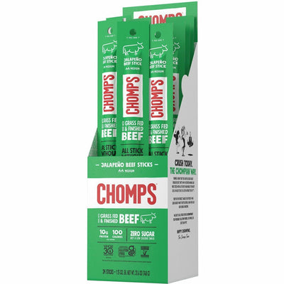 We Are The Chompians CHOMPS Jalapeno Beef Snack Sticks, 24 / Pack, CHSCJ24