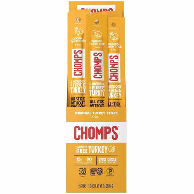 We Are The Chompians CHOMPS Original Turkey Snack Sticks, 24 / Pack, CHSCTOTJ24