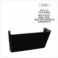 Universal Wall File Pockets, Plastic, Letter Size, 13" x 4.13" x 7", Black, UNV08122