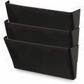 Universal Wall File Pockets, 3 Sections, Letter Size,13" x 4.13" x 14.5", Black, 3/Pack, UNV08121