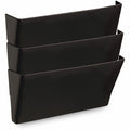 Universal Wall File Pockets, 3 Sections, Letter Size,13" x 4.13" x 14.5", Black, 3/Pack, UNV08121