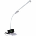 OttLite Swivel LED Desk Lamp with USB Charging and Stand, White, OTTCSN0800W