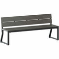 Lorell Faux Wood Outdoor Bench, Gray, LLR42671