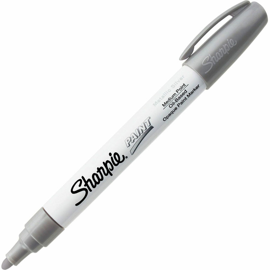 Sharpie Oil-Based Paint Marker - Medium Point, Silver, Water Resistant, SAN35560