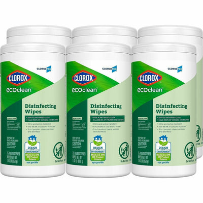 The Clorox Company Clorox EcoClean Disinfecting Wipes, Green, 6 / Carton, CLO60605CT