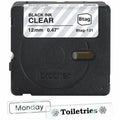 Brother P-touch BTAG-131 Black on Clear Label Tape, BRTBTAG131