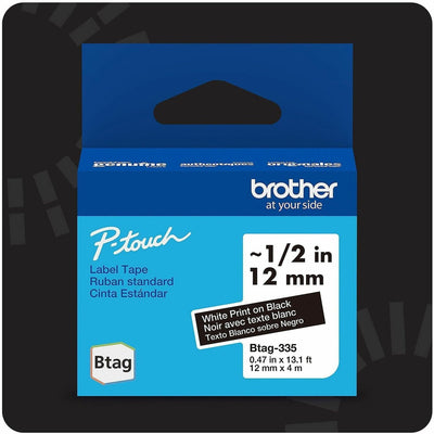 Brother P-touch BTAG-335 White on Black Label Tape, 6EA/BX 4BX/CT — view 1
